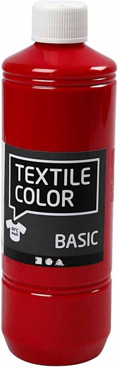 Textile Color Basic, primair rood, 500ml [HOB-34155]